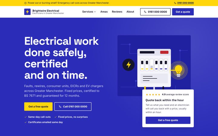 Voltline electrician template, desktop